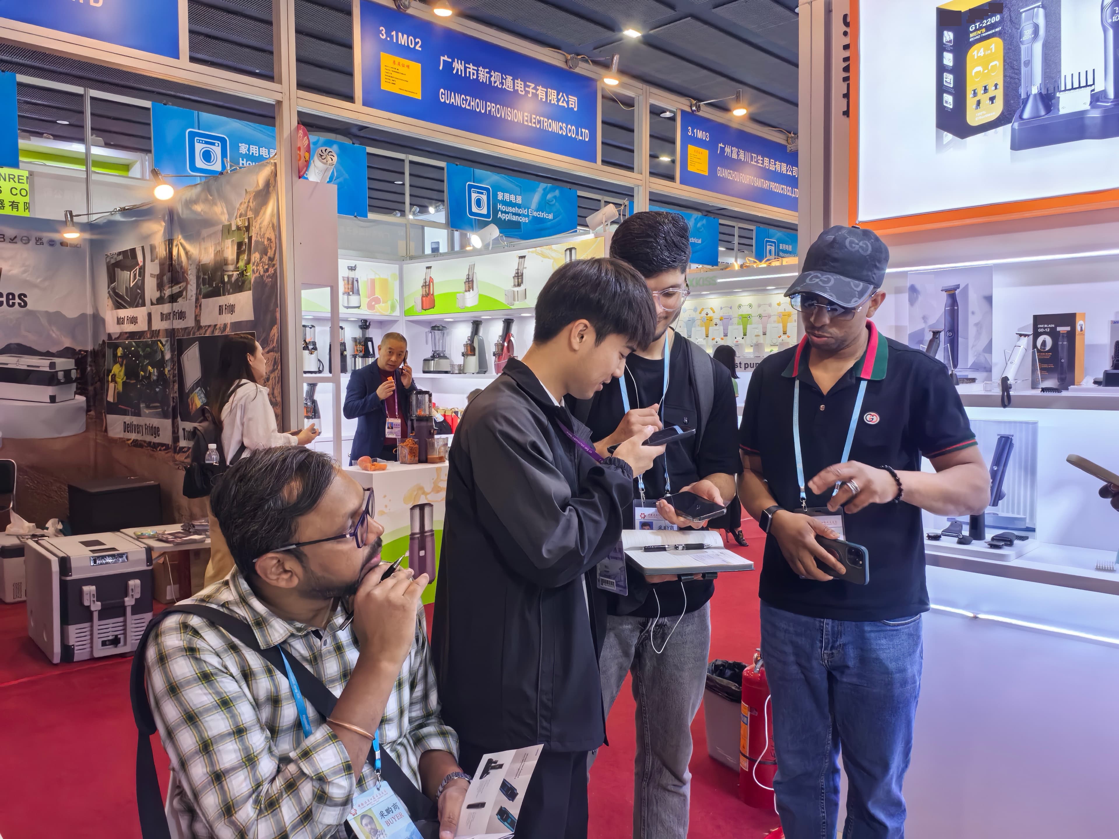 YEEPUL team demonstrating personal care products to exhibition visitors
