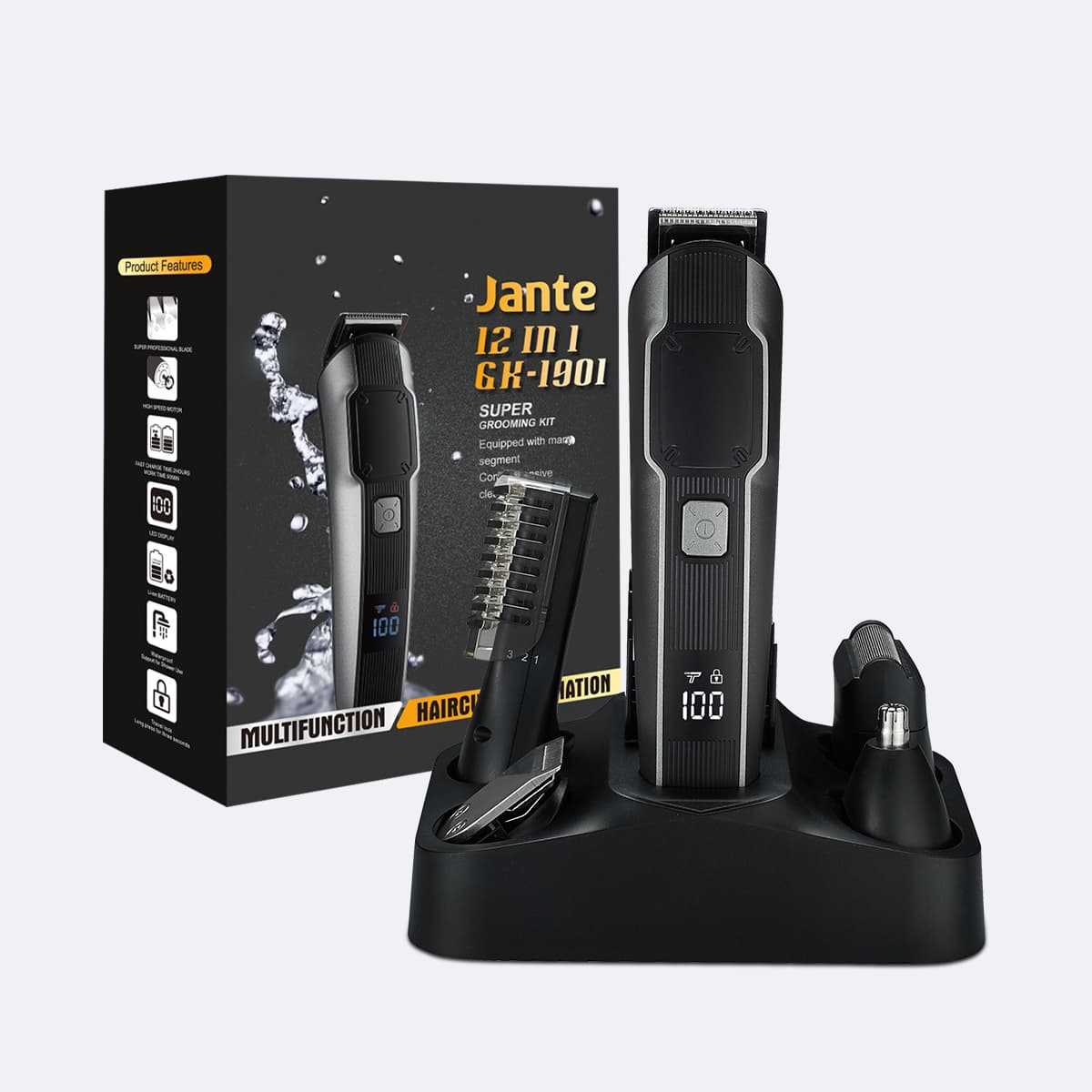 Custom grooming kit product and retail packaging
